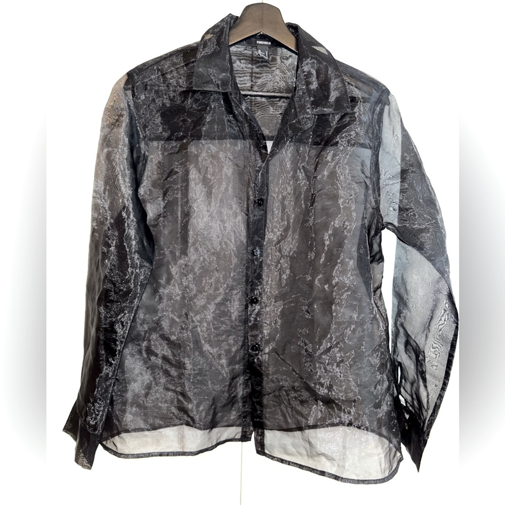 Organza button up shirt